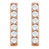 14K Rose 1/10 CTW Lab-Grown Diamond Bar Earrings